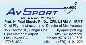 Prof. Shuch's business card