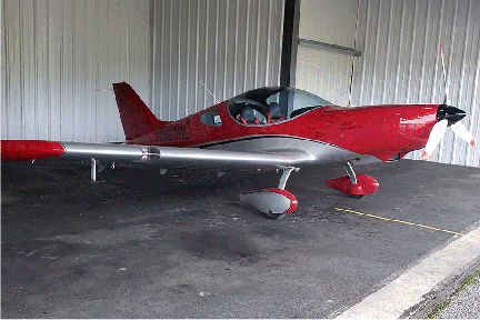 Bristell safely ensconced in its new hangar at KLHV